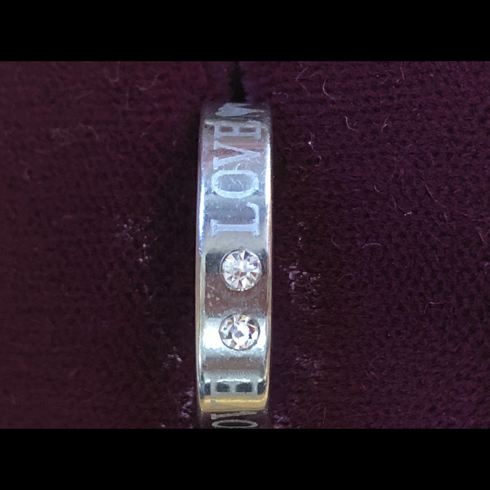 Love rhinestone ring